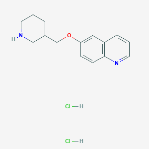 molecular formula C15H20Cl2N2O B1487435 6-(3-Piperidinylmethoxy)quinoline dihydrochloride CAS No. 2205384-38-7