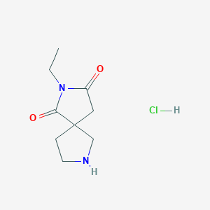 molecular formula C9H15ClN2O2 B1487442 2-Ethyl-2,7-diazaspiro[4.4]nonane-1,3-dione hydrochloride CAS No. 2206823-16-5