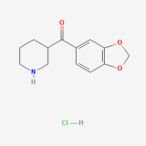molecular formula C13H16ClNO3 B1487443 1,3-Benzodioxol-5-yl(3-piperidinyl)methanone hydrochloride CAS No. 2206823-54-1