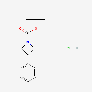 molecular formula C14H20ClNO2 B1487445 tert-Butyl 3-phenyl-1-azetidinecarboxylate hydrochloride CAS No. 2206823-60-9