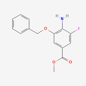 molecular formula C15H14INO3 B1487457 Methyl 4-amino-3-(benzyloxy)-5-iodobenzenecarboxylate CAS No. 1186405-03-7