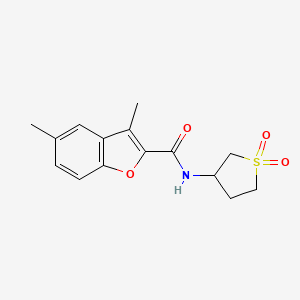molecular formula C15H17NO4S B14874695 N-(1,1-dioxidotetrahydrothiophen-3-yl)-3,5-dimethylbenzofuran-2-carboxamide 