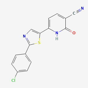 molecular formula C15H8ClN3OS B1487473 6-[2-(4-Chlorophenyl)-1,3-thiazol-5-yl]-2-oxo-1,2-dihydro-3-pyridinecarbonitrile CAS No. 1209767-73-6