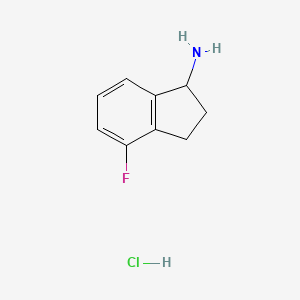molecular formula C9H11ClFN B1487480 4-fluoro-2,3-dihydro-1H-inden-1-amine hydrochloride CAS No. 936220-71-2