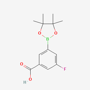 molecular formula C13H16BFO4 B1487492 3-Fluoro-5-(4,4,5,5-tetramethyl-1,3,2-dioxaborolan-2-yl)benzoic acid CAS No. 936728-22-2