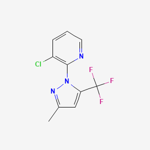 molecular formula C10H7ClF3N3 B1487509 3-Chloro-2-(3-methyl-5-(trifluoromethyl)-1H-pyrazol-1-yl)pyridine CAS No. 1150164-52-5