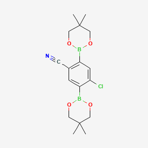molecular formula C17H22B2ClNO4 B1487528 4-Chloro-2,5-bis(5,5-dimethyl-1,3,2-dioxaborinan-2-yl)benzonitrile CAS No. 1072944-28-5