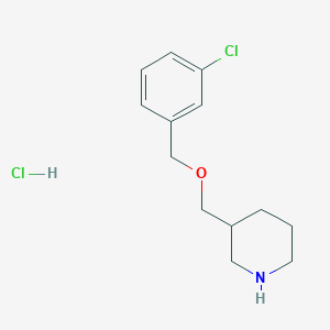 molecular formula C13H19Cl2NO B1487530 3-(3-Chloro-benzyloxymethyl)-piperidine hydrochloride CAS No. 1185296-31-4
