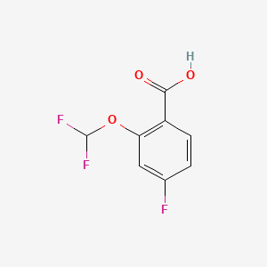 molecular formula C8H5F3O3 B1487533 2-(Difluoromethoxy)-4-fluorobenzoic acid CAS No. 1214347-60-0