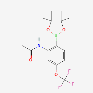 molecular formula C15H19BF3NO4 B1487537 2-Acetamido-4-(trifluoromethoxy)phenylboronic acid, pinacol ester CAS No. 1150271-56-9