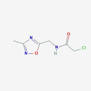 molecular formula C6H8ClN3O2 B1487539 2-chloro-N-[(3-methyl-1,2,4-oxadiazol-5-yl)methyl]acetamide CAS No. 1178296-97-3