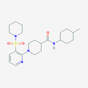 molecular formula C23H36N4O3S B14875468 N-(4-methylcyclohexyl)-1-(3-(piperidin-1-ylsulfonyl)pyridin-2-yl)piperidine-4-carboxamide 