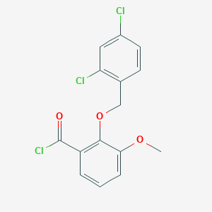 molecular formula C15H11Cl3O3 B1487556 2-[(2,4-Dichlorobenzyl)oxy]-3-methoxybenzoyl chloride CAS No. 1160260-33-2