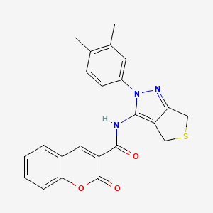 molecular formula C23H19N3O3S B14875749 N-(2-(3,4-dimethylphenyl)-4,6-dihydro-2H-thieno[3,4-c]pyrazol-3-yl)-2-oxo-2H-chromene-3-carboxamide 