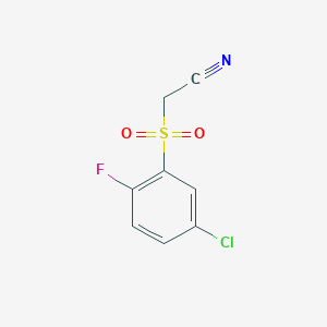 molecular formula C8H5ClFNO2S B1487584 [(5-Chloro-2-fluorophenyl)sulfonyl]acetonitrile CAS No. 1325305-64-3