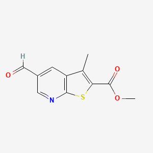 molecular formula C11H9NO3S B1487590 Methyl 5-formyl-3-methylthieno[2,3-b]pyridine-2-carboxylate CAS No. 1221722-05-9