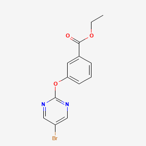 molecular formula C13H11BrN2O3 B1487595 Ethyl 3-(5-bromopyrimidin-2-yloxy)benzoate CAS No. 1086397-54-7