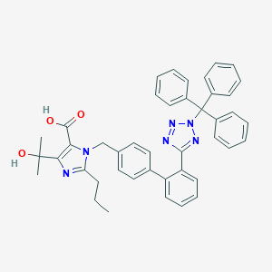 molecular formula C43H40N6O3 B148760 5-(2-Hydroxypropan-2-yl)-2-propyl-3-[[4-[2-(2-trityltetrazol-5-yl)phenyl]phenyl]methyl]imidazole-4-carboxylic acid CAS No. 752179-89-8