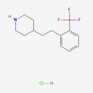 molecular formula C14H19ClF3N B1487603 4-{2-[2-(Trifluoromethyl)phenyl]ethyl}piperidine hydrochloride CAS No. 148135-94-8