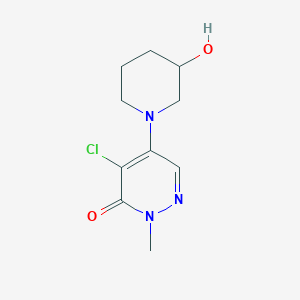 molecular formula C10H14ClN3O2 B1487609 4-chloro-5-(3-hydroxypiperidin-1-yl)-2-methylpyridazin-3(2H)-one CAS No. 2092372-80-8