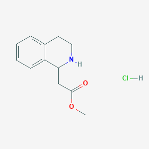 molecular formula C12H16ClNO2 B1487616 Methyl 2-(1,2,3,4-tetrahydroisoquinolin-1-yl)acetate hydrochloride CAS No. 799274-03-6