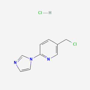 molecular formula C9H9Cl2N3 B1487622 5-(chloromethyl)-2-(1H-imidazol-1-yl)pyridine hydrochloride CAS No. 1303890-39-2
