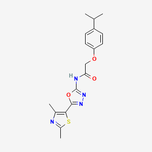 molecular formula C18H20N4O3S B14876244 N-(5-(2,4-dimethylthiazol-5-yl)-1,3,4-oxadiazol-2-yl)-2-(4-isopropylphenoxy)acetamide 