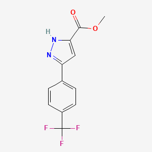 molecular formula C12H9F3N2O2 B1487640 methyl 3-(4-(trifluoromethyl)phenyl)-1H-pyrazole-5-carboxylate CAS No. 192702-34-4