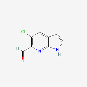 molecular formula C8H5ClN2O B1487652 5-Chloro-1H-pyrrolo[2,3-b]pyridine-6-carbaldehyde CAS No. 1260382-91-9