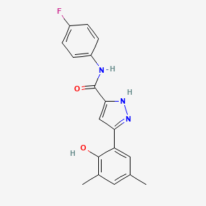 molecular formula C18H16FN3O2 B14876625 N-(4-fluorophenyl)-3-(2-hydroxy-3,5-dimethylphenyl)-1H-pyrazole-5-carboxamide 