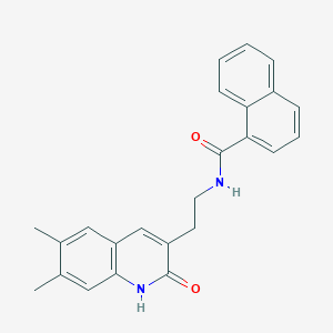 molecular formula C24H22N2O2 B14876649 N-(2-(6,7-dimethyl-2-oxo-1,2-dihydroquinolin-3-yl)ethyl)-1-naphthamide 