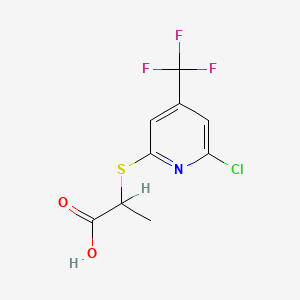 molecular formula C9H7ClF3NO2S B1487670 2-(6-Chloro-4-(trifluoromethyl)pyridin-2-ylsulfanyl)propionic acid CAS No. 1053656-40-8