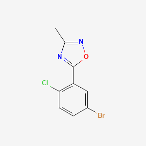 molecular formula C9H6BrClN2O B1487673 5-(5-溴-2-氯苯基)-3-甲基-1,2,4-噁二唑 CAS No. 1283108-88-2