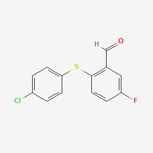 2-[(4-Chlorophenyl)sulfanyl]-5-fluorobenzaldehyde