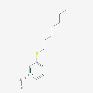 molecular formula C13H19BrSZn B14876834 3-n-HeptylthiophenylZinc bromide 