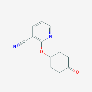 molecular formula C12H12N2O2 B14876864 2-((4-Oxocyclohexyl)oxy)nicotinonitrile 