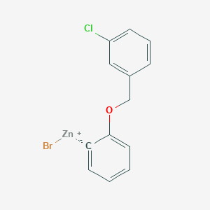 molecular formula C13H10BrClOZn B14876916 2-(3'-ChlorobenZyloxy)phenylZinc bromide 