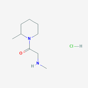 molecular formula C9H19ClN2O B1487708 2-(Methylamino)-1-(2-methyl-1-piperidinyl)-1-ethanone hydrochloride CAS No. 1220038-90-3