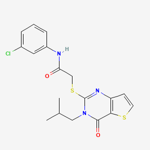 molecular formula C18H18ClN3O2S2 B14877345 N-(3-chlorophenyl)-2-((3-isobutyl-4-oxo-3,4-dihydrothieno[3,2-d]pyrimidin-2-yl)thio)acetamide 