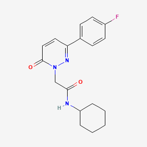 molecular formula C18H20FN3O2 B14877380 N-cyclohexyl-2-(3-(4-fluorophenyl)-6-oxopyridazin-1(6H)-yl)acetamide 