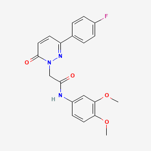 molecular formula C20H18FN3O4 B14877386 N-(3,4-dimethoxyphenyl)-2-(3-(4-fluorophenyl)-6-oxopyridazin-1(6H)-yl)acetamide 