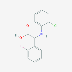 B1487739 2-[(2-Chlorophenyl)amino]-2-(2-fluorophenyl)acetic acid CAS No. 1218090-79-9