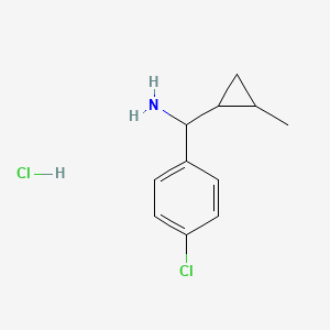 molecular formula C11H15Cl2N B1487745 (4-Chlorophenyl)(2-methylcyclopropyl)methanamine hydrochloride CAS No. 1354954-63-4
