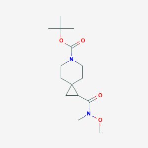 molecular formula C15H26N2O4 B14877507 Tert-butyl 1-(methoxy(methyl)carbamoyl)-6-azaspiro[2.5]octane-6-carboxylate 