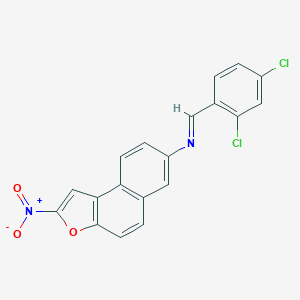 molecular formula C19H10Cl2N2O3 B148777 N-((2,4-Dichlorophenyl)methylene)-2-nitronaphtho(2,1-b)furan-7-amine CAS No. 125372-41-0