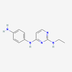 molecular formula C12H15N5 B14877705 N4-(4-aminophenyl)-N2-ethylpyrimidine-2,4-diamine 