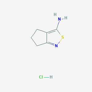 molecular formula C6H9ClN2S B1487772 5,6-dihydro-4H-cyclopenta[c]isothiazol-3-amine hydrochloride CAS No. 1365965-56-5