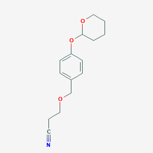 molecular formula C15H19NO3 B1487774 3-{[4-(Tetrahydro-2H-pyran-2-yloxy)benzyl]oxy}propanenitrile CAS No. 1353499-79-2