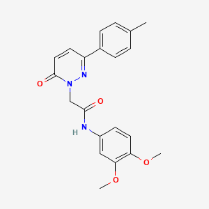 molecular formula C21H21N3O4 B14877748 N-(3,4-dimethoxyphenyl)-2-(6-oxo-3-(p-tolyl)pyridazin-1(6H)-yl)acetamide 
