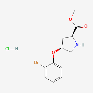 molecular formula C12H15BrClNO3 B1487781 Methyl (2S,4S)-4-(2-bromophenoxy)-2-pyrrolidinecarboxylate hydrochloride CAS No. 1354487-62-9